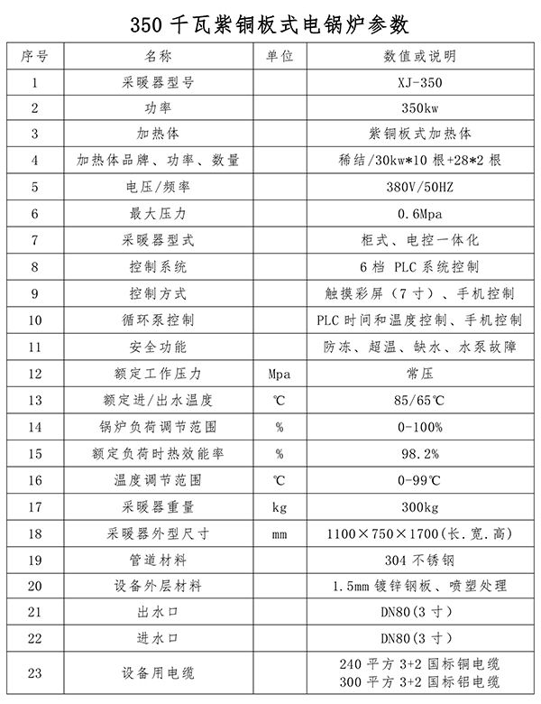 350kw紫銅板式電鍋爐